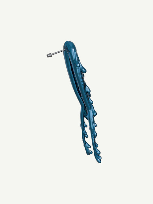 Drop Stand Earring in Blue, side product view |Color:Blue