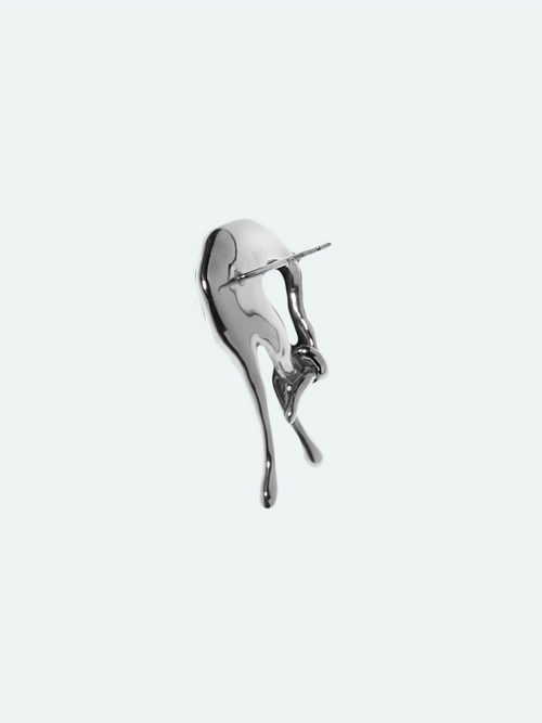 Enigma Earring in Silver, rear product view showing the post |Color:Silver