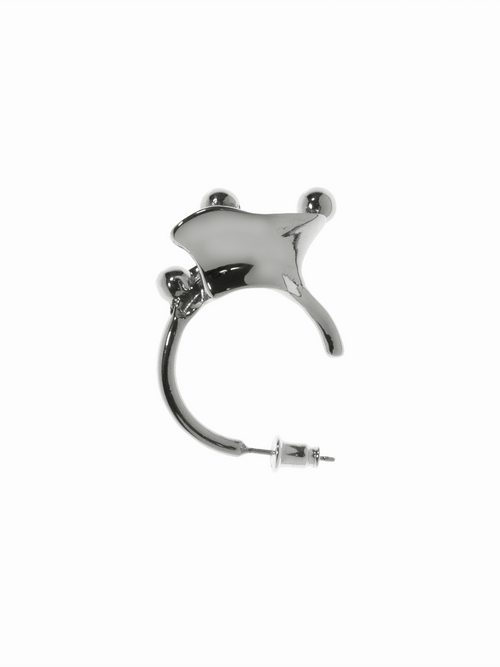 Flux Earring in Silver, alternate product view |Color:Silver