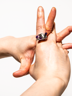 Flux Ring in Purple worn on finger |Color:Purple