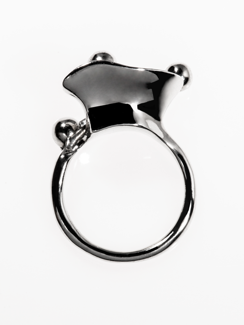 Flux Ring in Silver, alternate product view |Color:Silver