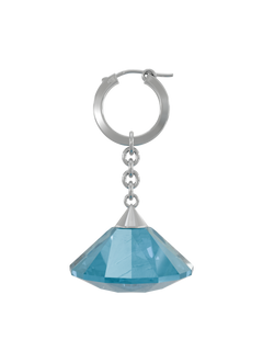 Glass Facet Earring in Blue, front product view |Color:Blue
