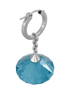 Glass Facet Earring in Blue, angled product view |Color:Blue