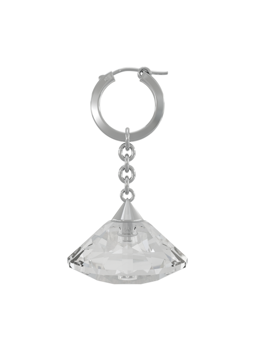 Glass Facet Earring in Clear, front product view |Color:Clear