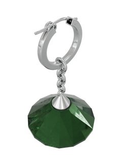 Glass Facet Earring in Green, angled product view |Color:Green