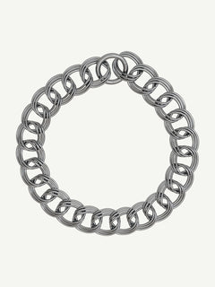 Languid Loop Necklace in Silver, full product view |Color:Silver|Card:Primary