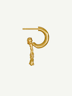 Melted Earring in Gold, alternate product view |Color:Gold