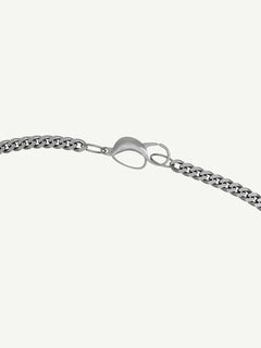 Swim Tube Necklace in Silver, clasp detail view |Color:Silver