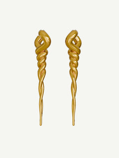 Tangle Earring Pair in Gold, front product view shown as a pair |Color:Gold|Card:Primary