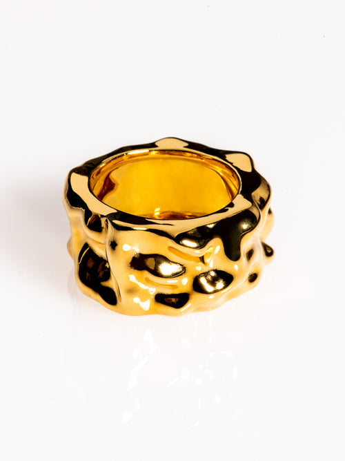 Undulation Ring in Gold, front product view |Color:Gold