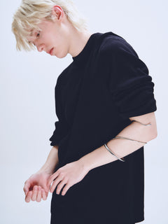 Writhe Bracelet in Silver worn on arm, side view |Color:Silver
