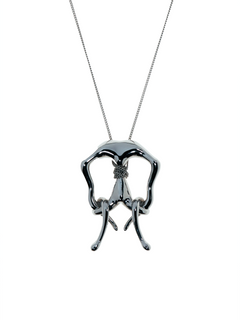 A Life Form Necklace in Silver, pendant detail view |Color:Silver