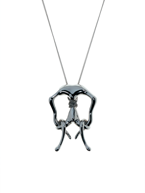 A Life Form Necklace in Silver, pendant detail view |Color:Silver
