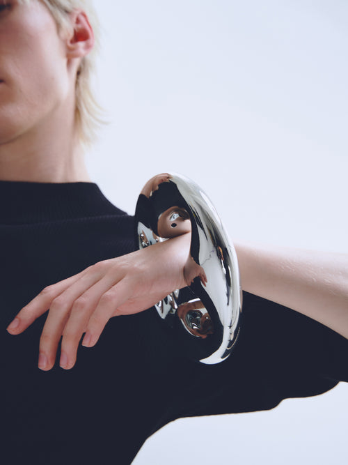 Arm Ring in Silver worn on arm |Color:Silver