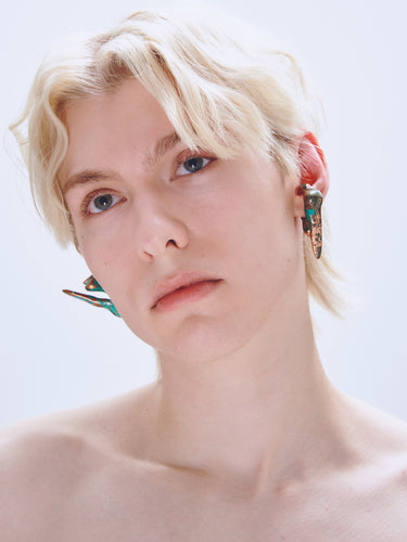 Decay Drift Ear Cuff in Copper worn on ear |Color:Copper