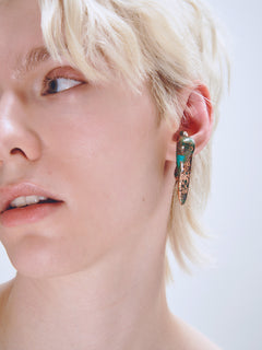Decay Drift Ear Cuff in Copper worn on ear, side view |Color:Copper