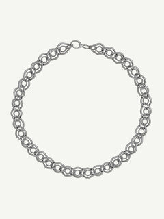 Dreary Link Necklace in Silver, full product view |Color:Silver