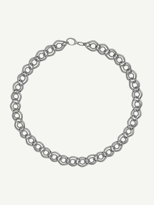 Dreary Link Necklace in Silver, full product view |Color:Silver