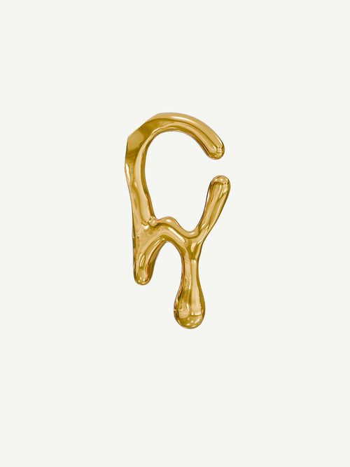 Drip Ear Cuff in Gold, product view |Color:Gold
