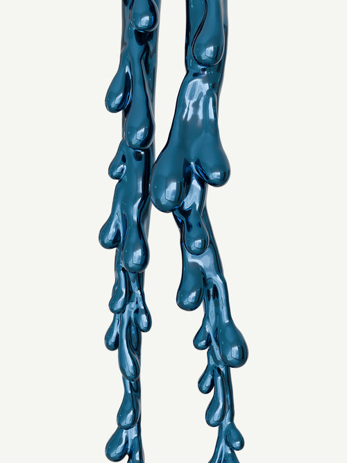 Drop Stand Earring in Blue, lower detail view |Color:Blue
