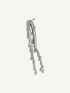 Drop Stand Earring in Silver, side product view |Color:Silver