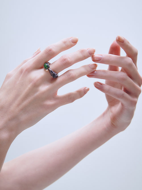 Dry Bloom Ring in Multicolor worn on finger |Color:Multicolor