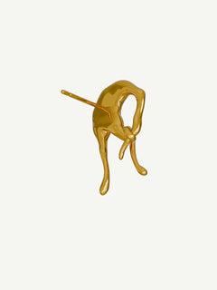 Enigma Earring in Gold, rear product view showing the post |Color:Gold