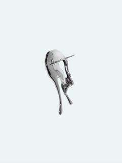 Enigma Earring in Silver, rear product view showing the post |Color:Silver