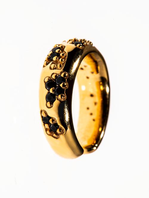 Exclave Ear Cuff in Gold, front product view |Color:Gold