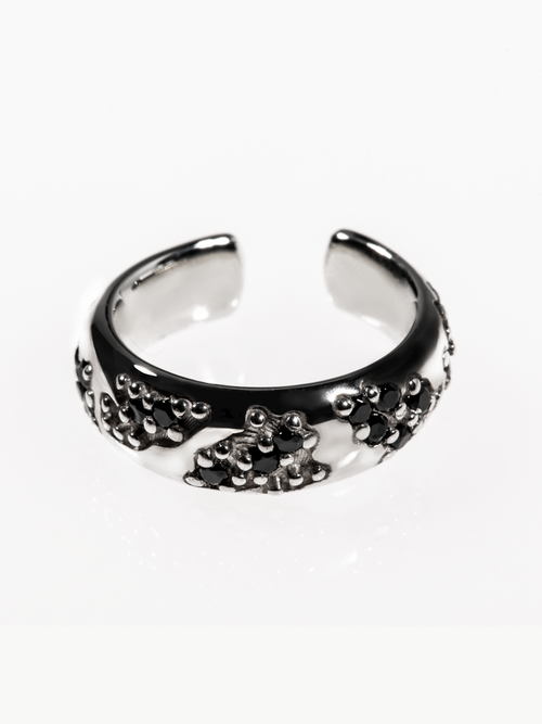 Exclave Ear Cuff in Silver, angled product view |Color:Silver