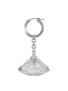Glass Facet Earring in Clear, front product view |Color:Clear