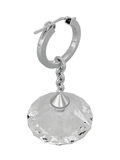 Glass Facet Earring in Clear, angled product view |Color:Clear
