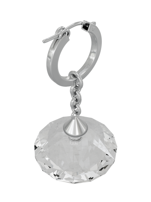 Glass Facet Earring in Clear, angled product view |Color:Clear