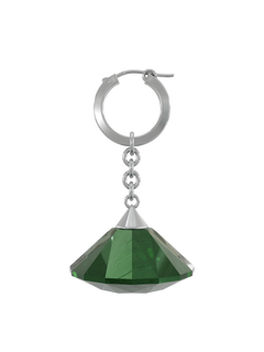 Glass Facet Earring in Green, front product view |Color:Green