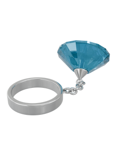 Glass Facet Ring in Blue, alternate product view |Color:Blue