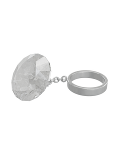 Glass Facet Ring in Clear, alternate product view |Color:Clear