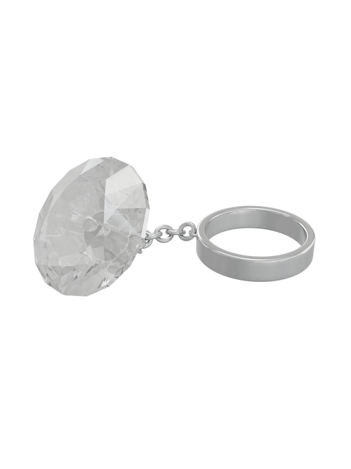 Glass Facet Ring in Clear, alternate product view |Color:Clear