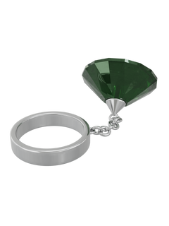 Glass Facet Ring in Green, alternate product view |Color:Green