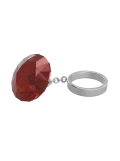 Glass Facet Ring in Red, alternate product view |Color:Red