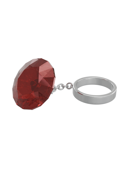 Glass Facet Ring in Red, alternate product view |Color:Red