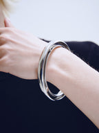 Hole Bracelet in Silver worn on wrist |Color:Silver