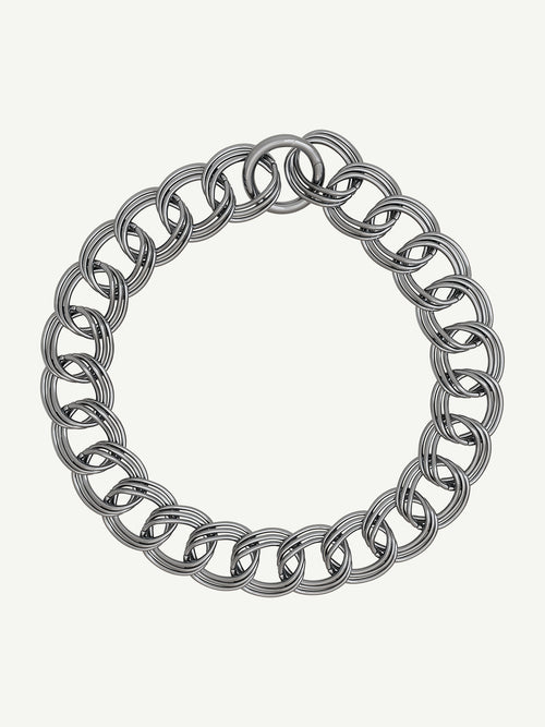 Languid Loop Necklace in Silver, full product view |Color:Silver|Card:Primary