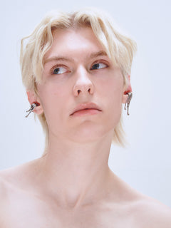 Languor Ear Cuff in Silver worn on ear |Color:Silver
