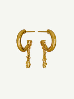 Melted Earring in Gold, product view |Color:Gold