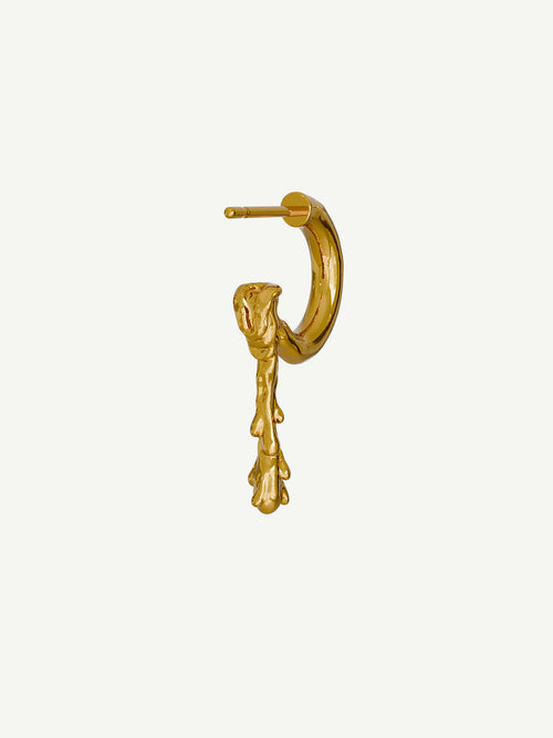Melted Earring in Gold, detail product view |Color:Gold