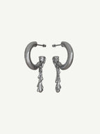 Melted Earring in Silver, product view |Color:Silver