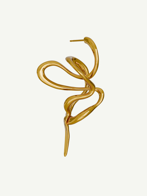 PermaDaze Earring in Gold, alternate product view |Color:Gold
