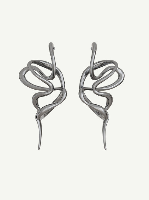 PermaDaze Earring in Silver, product view |Color:Silver