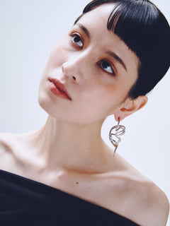 PermaDaze Earring in Silver worn on ear, alternate view |Color:Silver