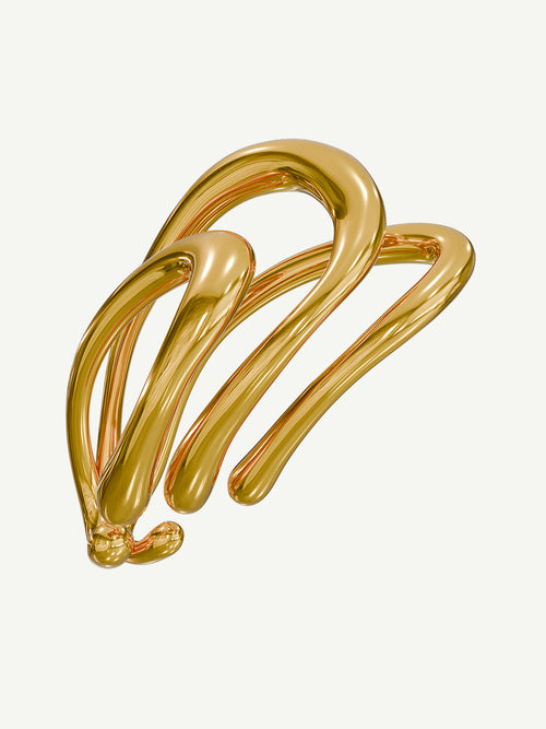Stasis Ear Cuff in Gold, detail product view |Color:Gold